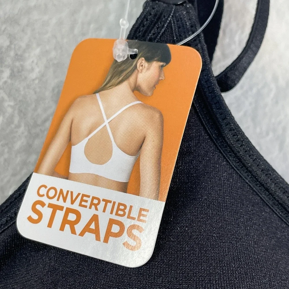 Warner's Bra Bralette Womens 2XL Black Easy Does It‎ Convertible Straps Wireless